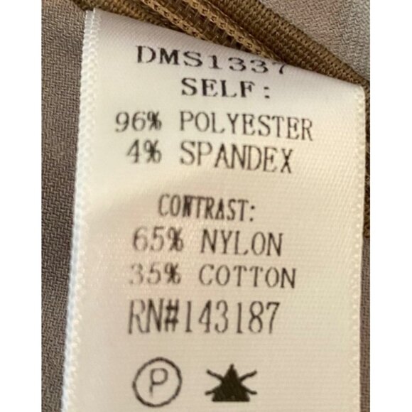 Dance & Marvel Beige Lace Overlay Mini Skirt Floral Design Scalloped Hem Medium - Picture 4 of 8